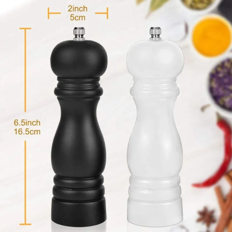 【TODAY-BUY】~@ 1set Advanced Salt and Pepper Grinders, Reusable Manual Grinders That Can Grind the Roughness (Black+White)