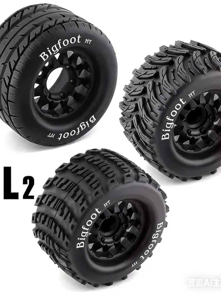 Hoge grip slijtvaste 1/10 RC monsterbanden 12/14mm universele pasvorm vervangbaar voor off-road RC model auto reserveonderdeel 4 stuks/set - afbeelding 2