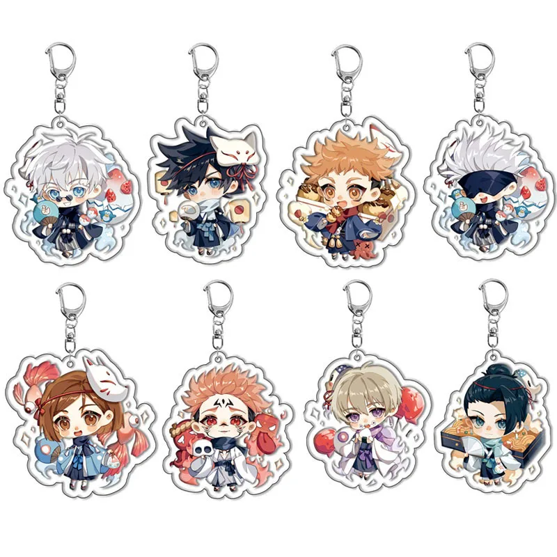 Itadori Yuji Gojo Satoru Fujikura Megumi Ryoumen Sukuna Popular Game Peripheral Acrylic Keychain Cute Creative Backpack Pendant