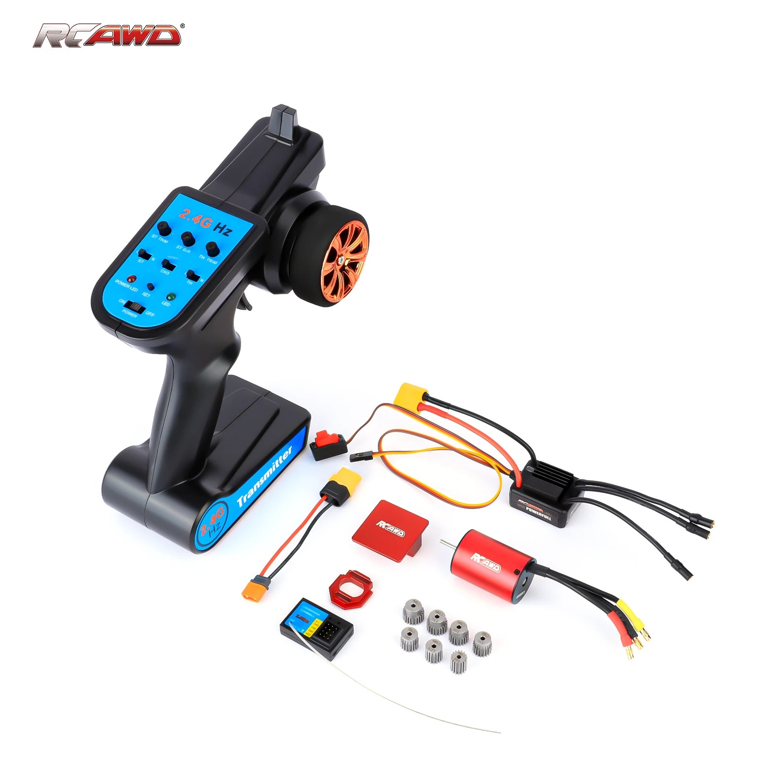 RCAWD 3CH Radio System with 35A ESC & 2840 5000KV Brushless Motor Combo for ARRMA GROM TYPHON GRANITE MOJAVE 1/18 Upgrade