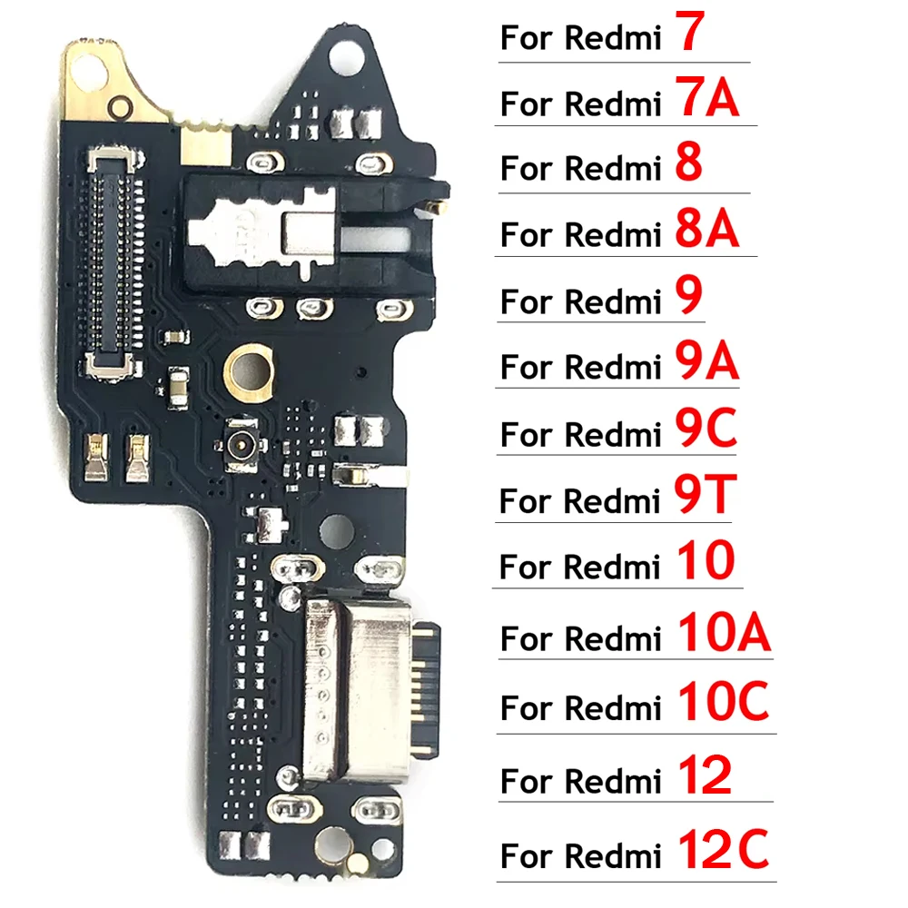 For Xiaomi Redmi 6 6A 7 7A 8 8A 9 9A 9C 9T 10 10A 10C 12 12C 4G 5G USB Charge Port Jack Dock Connector Charging Board Flex Cable