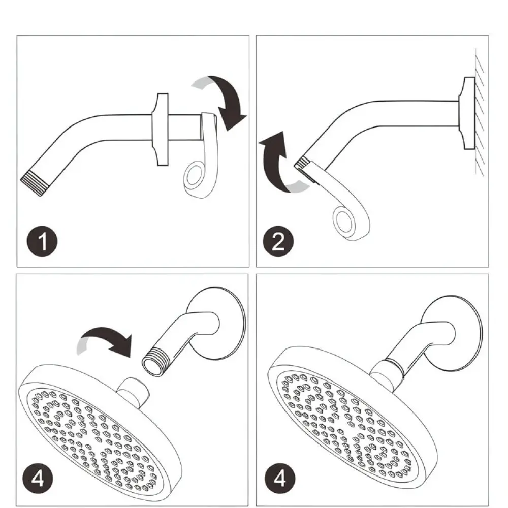 Wall Mounted Shower Head Extension Arm 6 Inch Stainless Steel Rain Shower Pipe Connector For Modern Bathroom Hardware