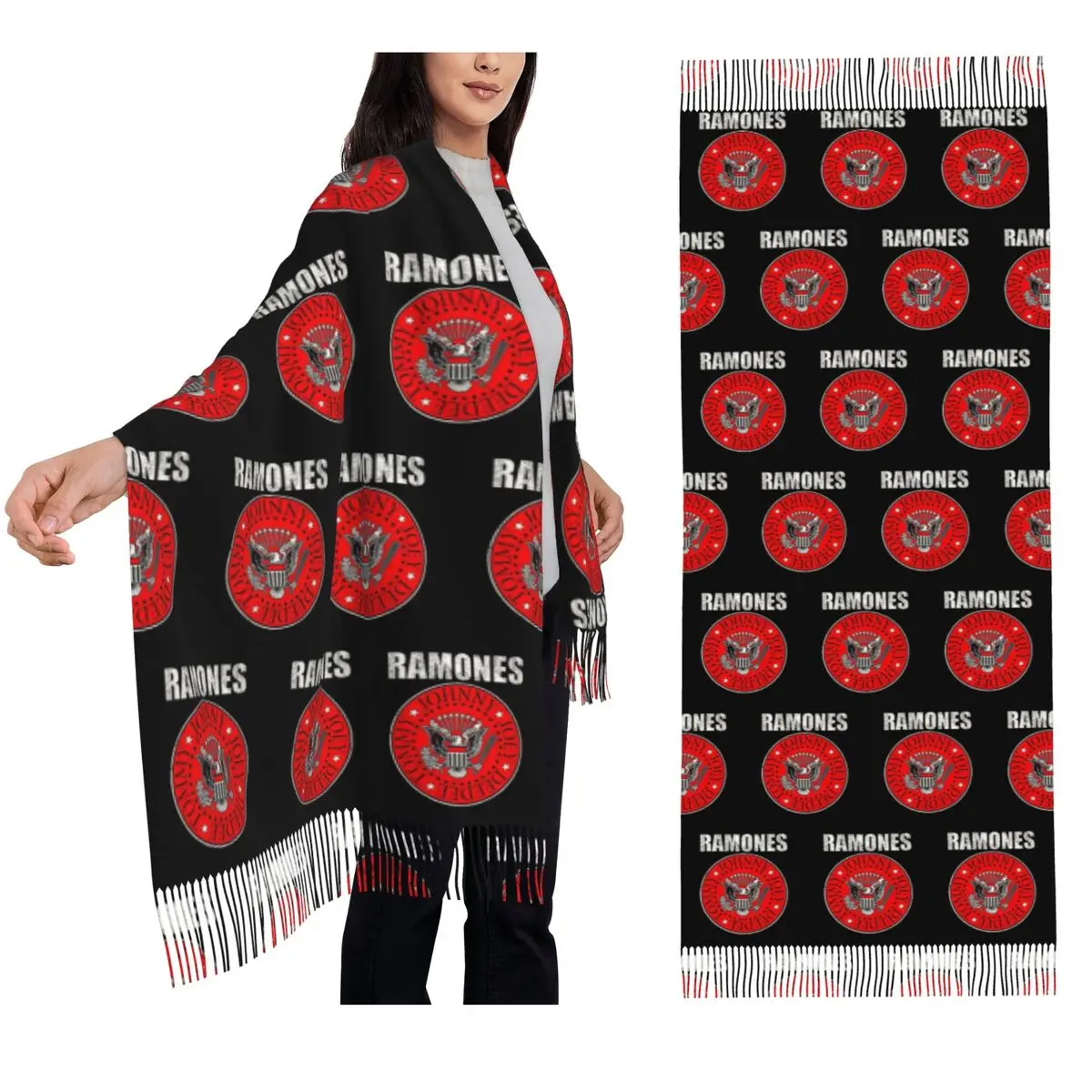 

The Ramone Merch Scarf Tassel Scarves for Women Soft Warm Shawls and Wraps Long Fall Winter Shawl Wrap
