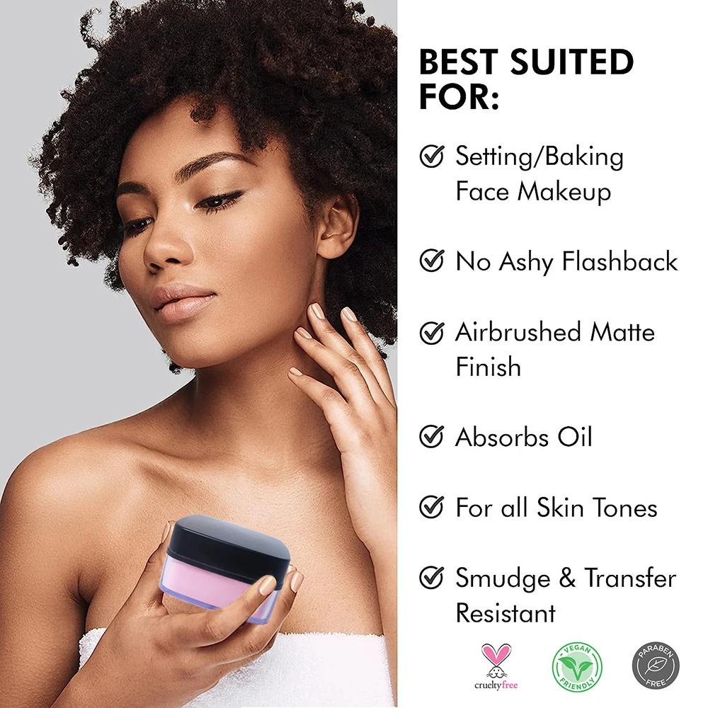 Custom Logo Vegan Waterproof Setting Powder Oil Control Loose Face Powder Natural Coverage Brightening Makeup Private Label