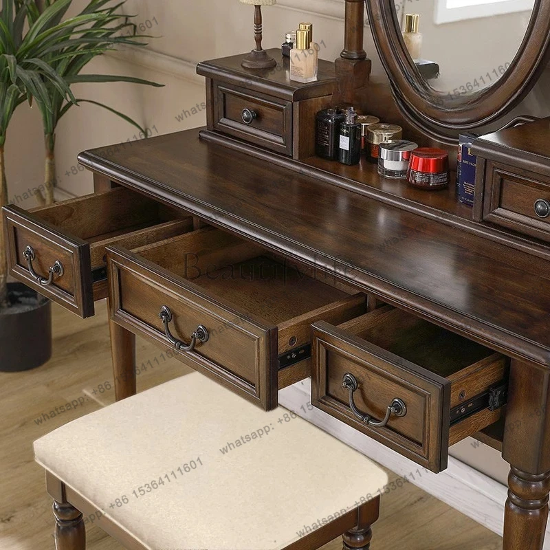 Natural Makeup Wooden Dresser Organizer Bedroom Lounge Mirrors Dressers Drawer Storage Modern Mesa De Maquiagem Furniture Home