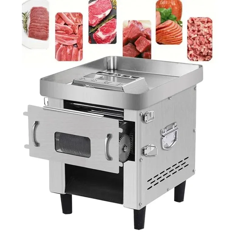 

High Efficiency 120kg/h Meat Slicing Machine Commercial Electric Fresh Beef Pork Meat Slicer Dicer Machine