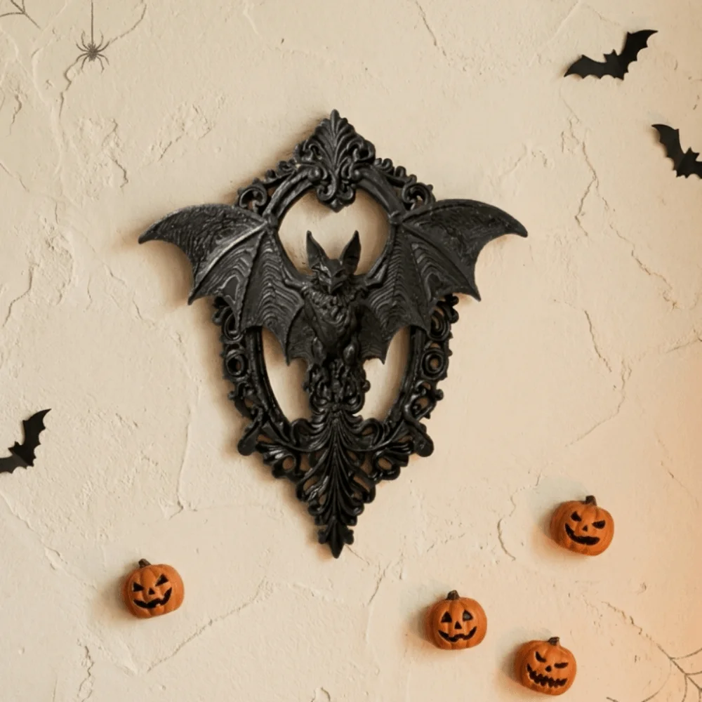 Dark Art 3D Printing Gothic Bat Wall Decor Decorative Retro Dark Wind Bat Pendant Dark Style Bat Wall Plaque Party Decoration