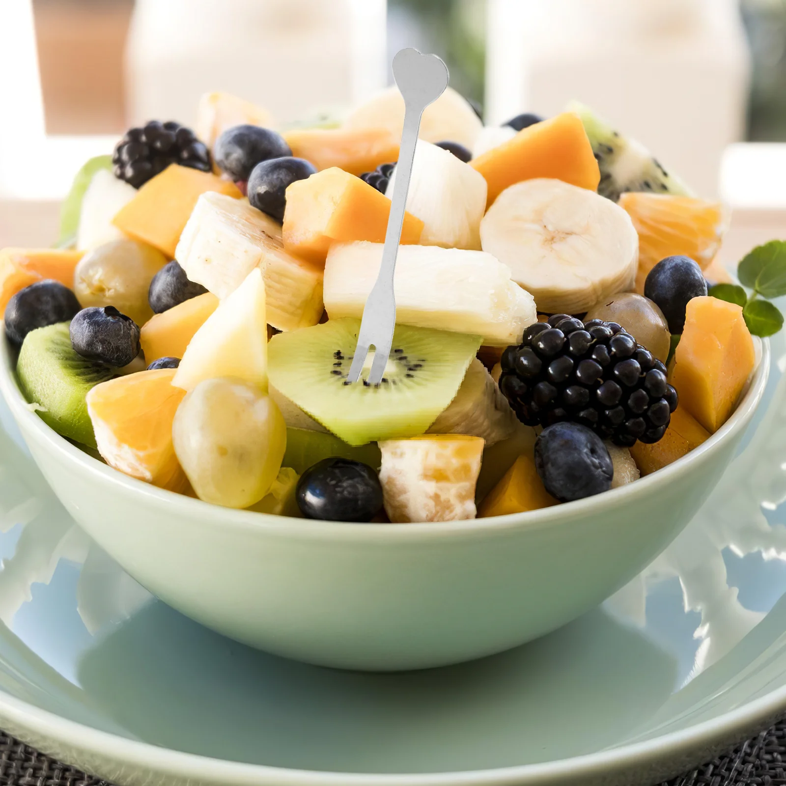 

10 Pcs Heart Food Picks Skewers Fruits Fork Forks Stainless Steel