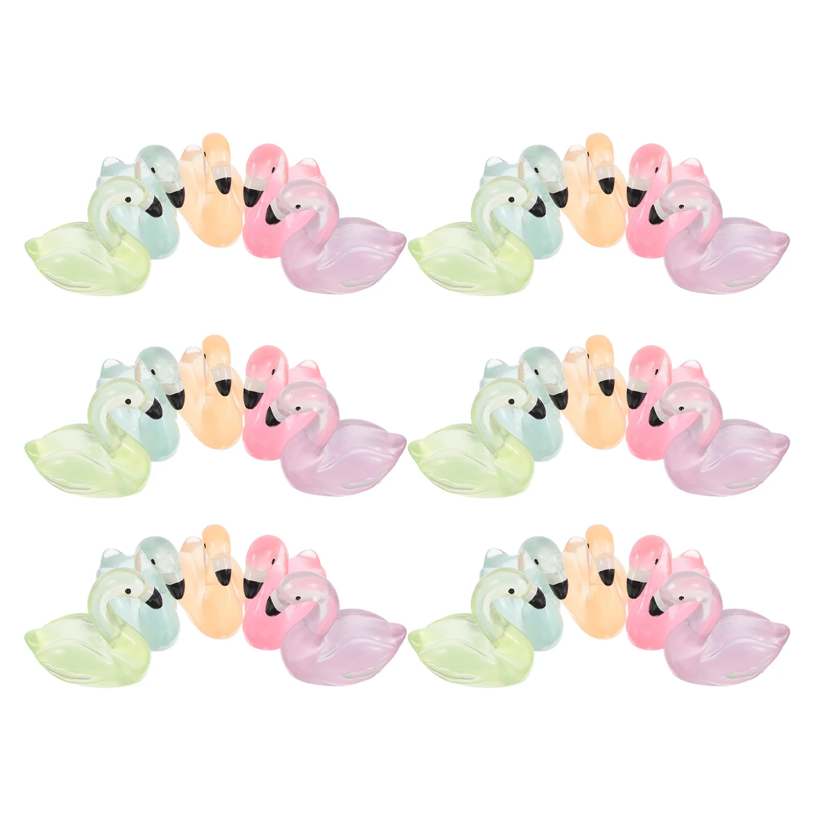 

30pcs Mini Resin Desktop Flamingo Decor Animal Decor For Car Home Office Desktop Garden Party Micro Landscape Ornament