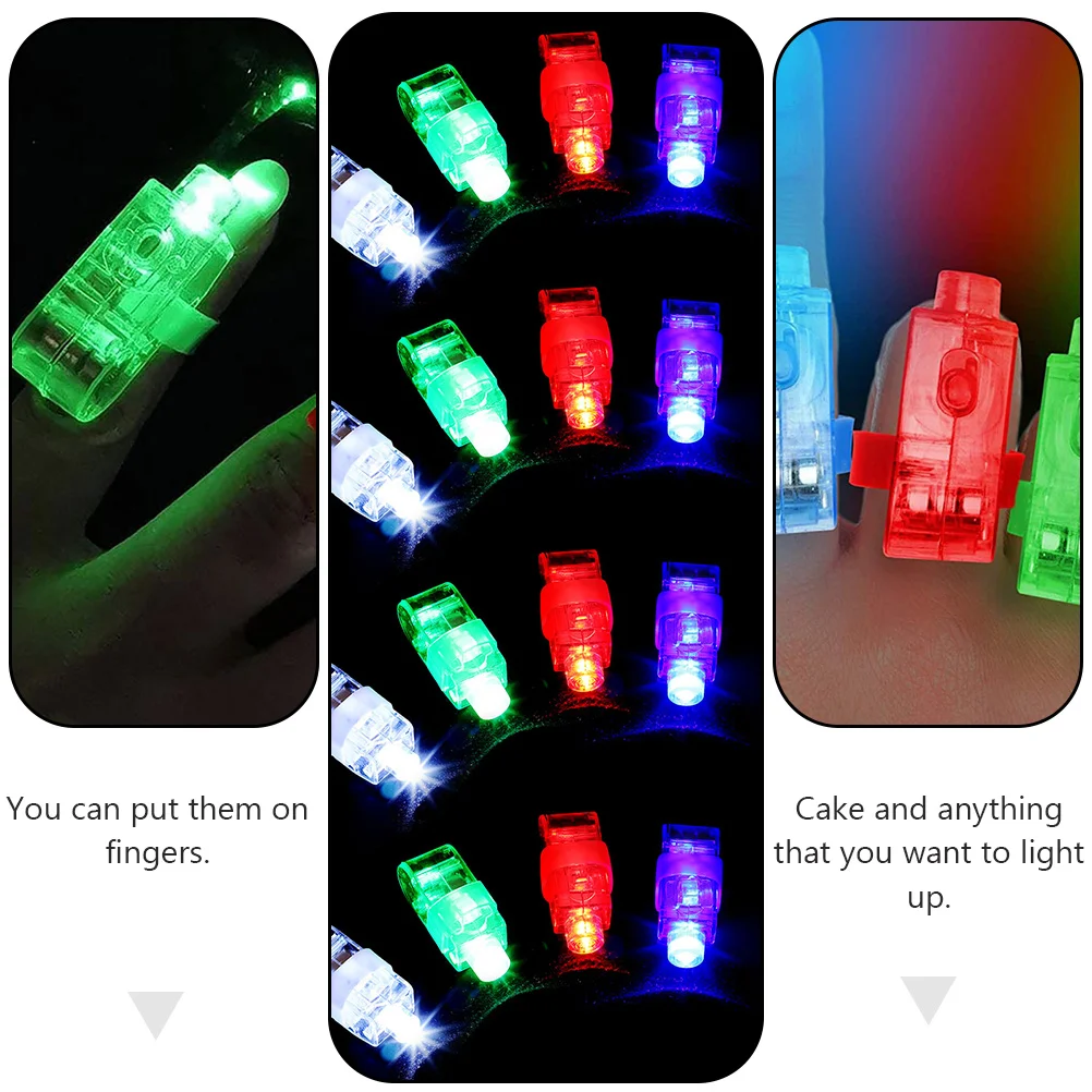 24 Pcs Flashing Aldult Glowing Finger Lamp Student Flashlight Flashlights for Kids Plastic up Ring Party Supplies Rings