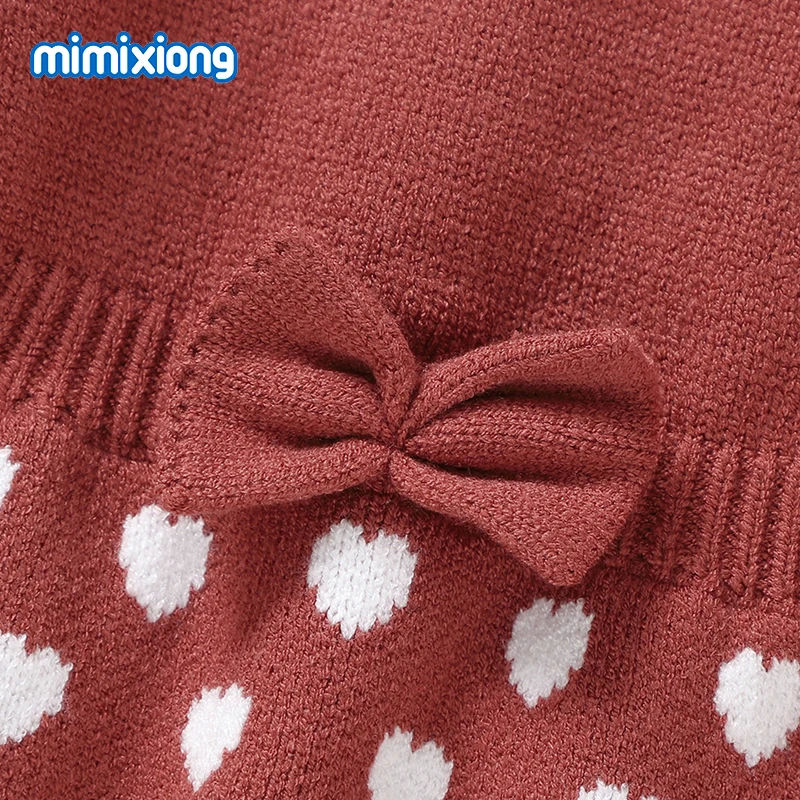 Baby Girls Clothes Sets Red Bowknot Knit Sweaters Shirts+Pants Newborn Infant 2pcs Suits 0-9M Toddler Spring Fall Winter Outfits