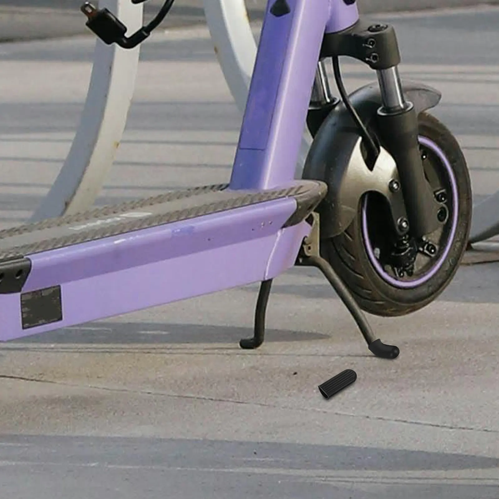 

2Pcs Electric Scooter Foot Support Cover Silicone Anti-Slip Kickstand Sleeve Protective Footrest Cover Black Bicycle Accessories