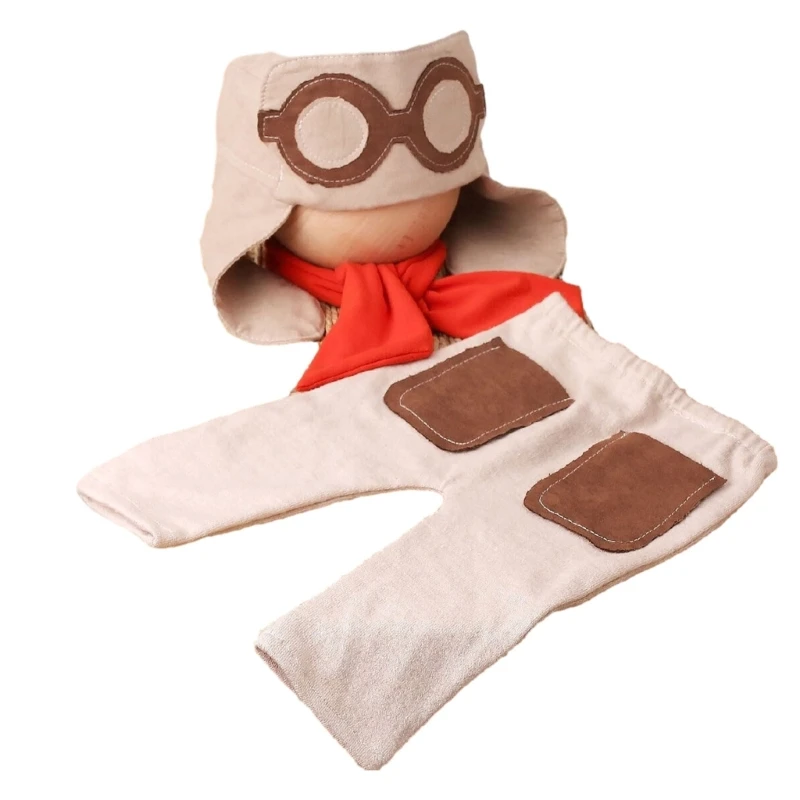 

Infant Photoshooting Props Photography Outfit Pants & Hat Newborns Shower Gift