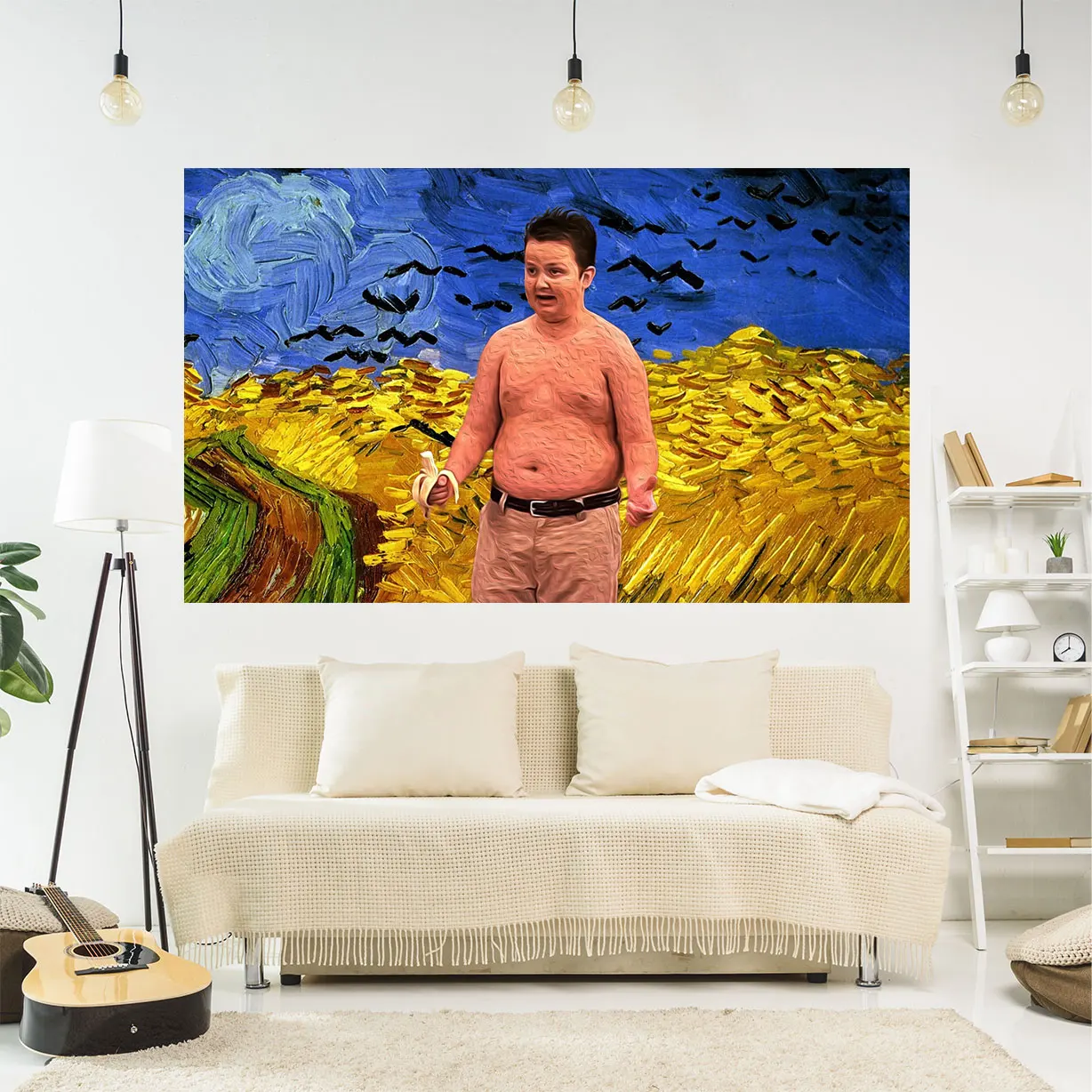 

QdDeco Banana Gibby Meme Tapestries Funny Wall Hanging Rugs Sofa Blanket Aesthetic Room Decoration Humorous Bedroom Decorative