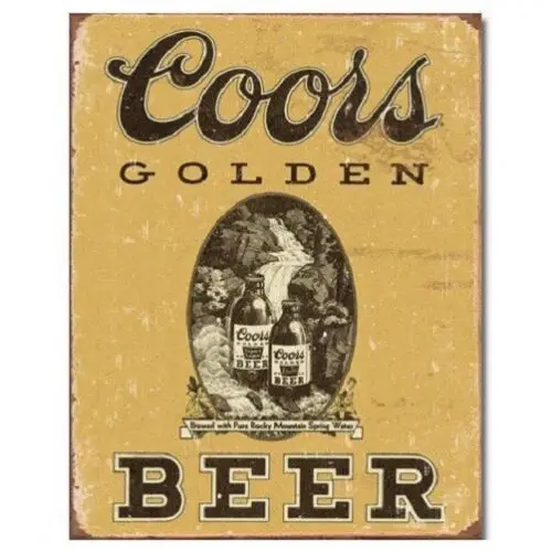 COORS Золотое пиво Состаренный винтажный Бар Паб гараж мужская пещера искусство стены