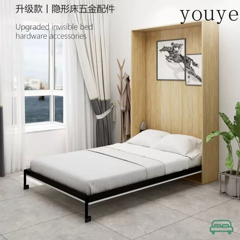 Invisible wall bed, wardrobe, integrated study, multi-functional folding up and down rollover board, hardware accessories