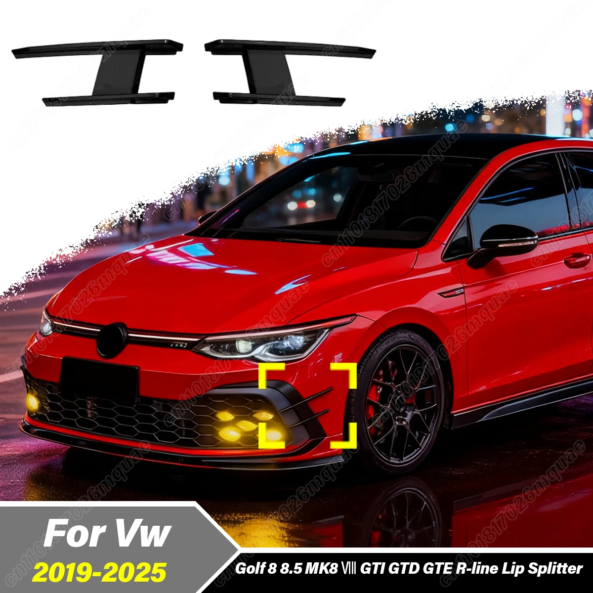 For Volkswagen Golf 8 8.5 MK8 Ⅷ GTI GTD GTE R-line 2019 2020 2021 2022 2023 2024 2025 Automobile Front Bumper Side Splitter Kit