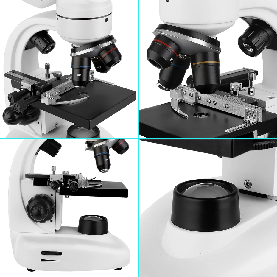 Imagem -03 - Svbony Sv605 Microscópio Eletrônico Binocular 40x1600x com Kits de Ciência Iluminação Led Dupla e Câmera de Microscópio Sv189