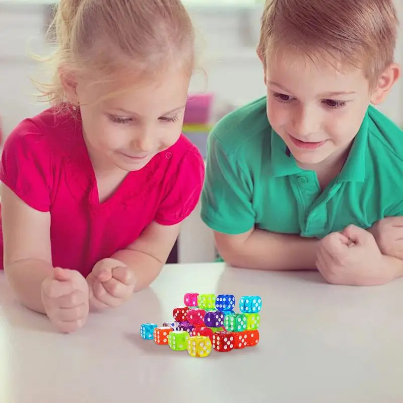 Colored Dice Set Sturdy Dice Game Set Fun Colored Dice With Bright Colors For Parties Mini Dice Set For All Ages