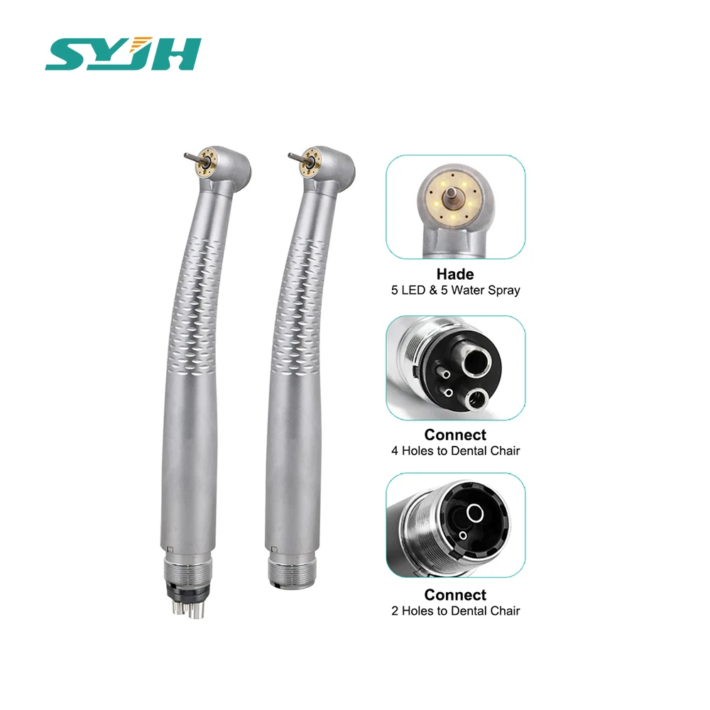 

5 LED Dental High Speed Handpiece B2/M4 Push Button Air Turbine Ceramic Bearing Rotor 5 Water Spray Dentistry Equipment Tools