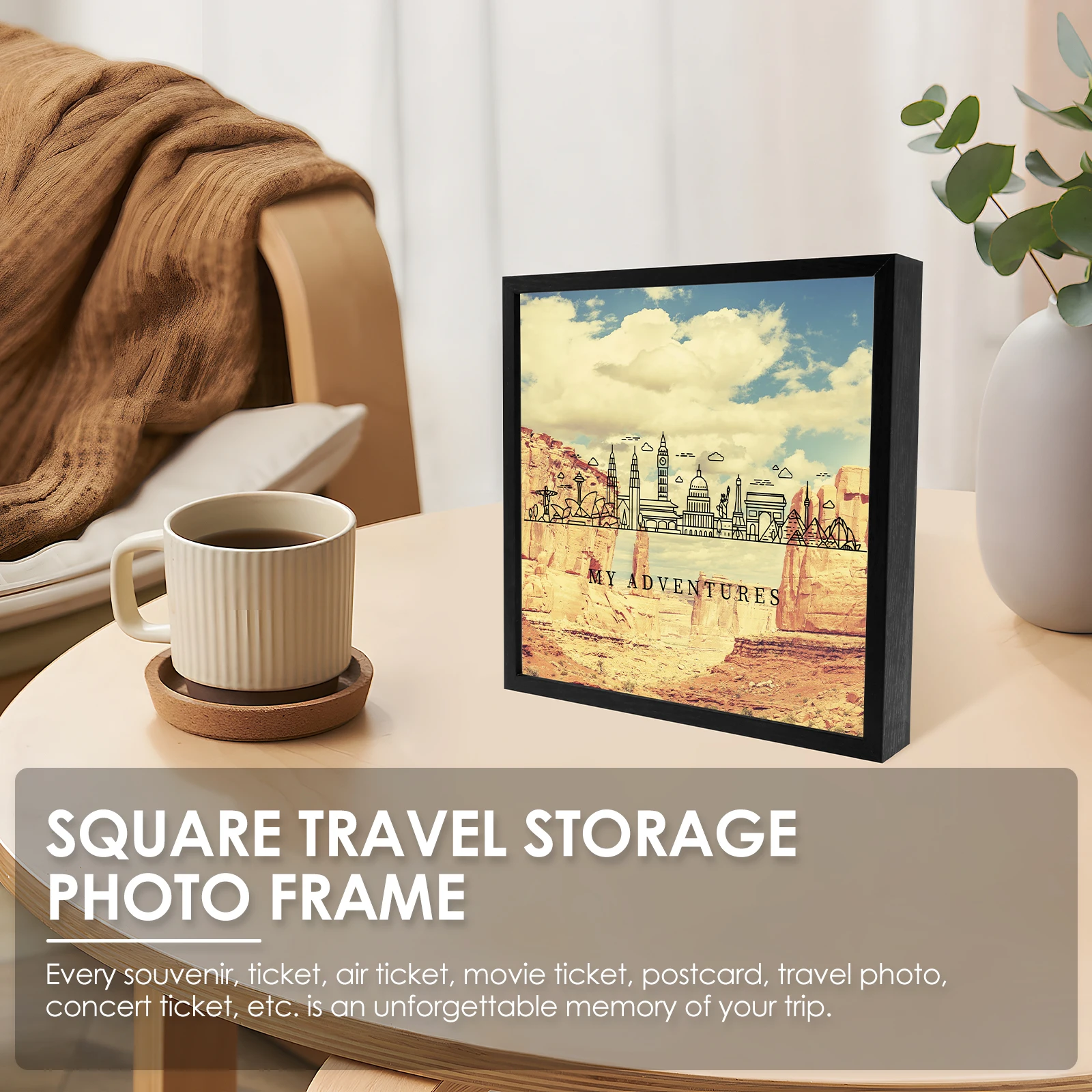 Souvenirs Photo Frames Large Capacity Photo Box Travel Adventure Archive Shadow Box Piggy Bank Ticket Stub Souvenir Storage Box