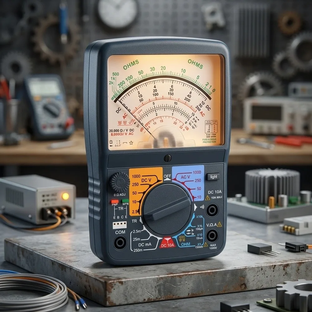 KT8260L Handheld Analog Multimeter AC/DC Voltmeter Ohmmeter With Backlight, Wide Range 600V 20MΩ Tester For Electrician