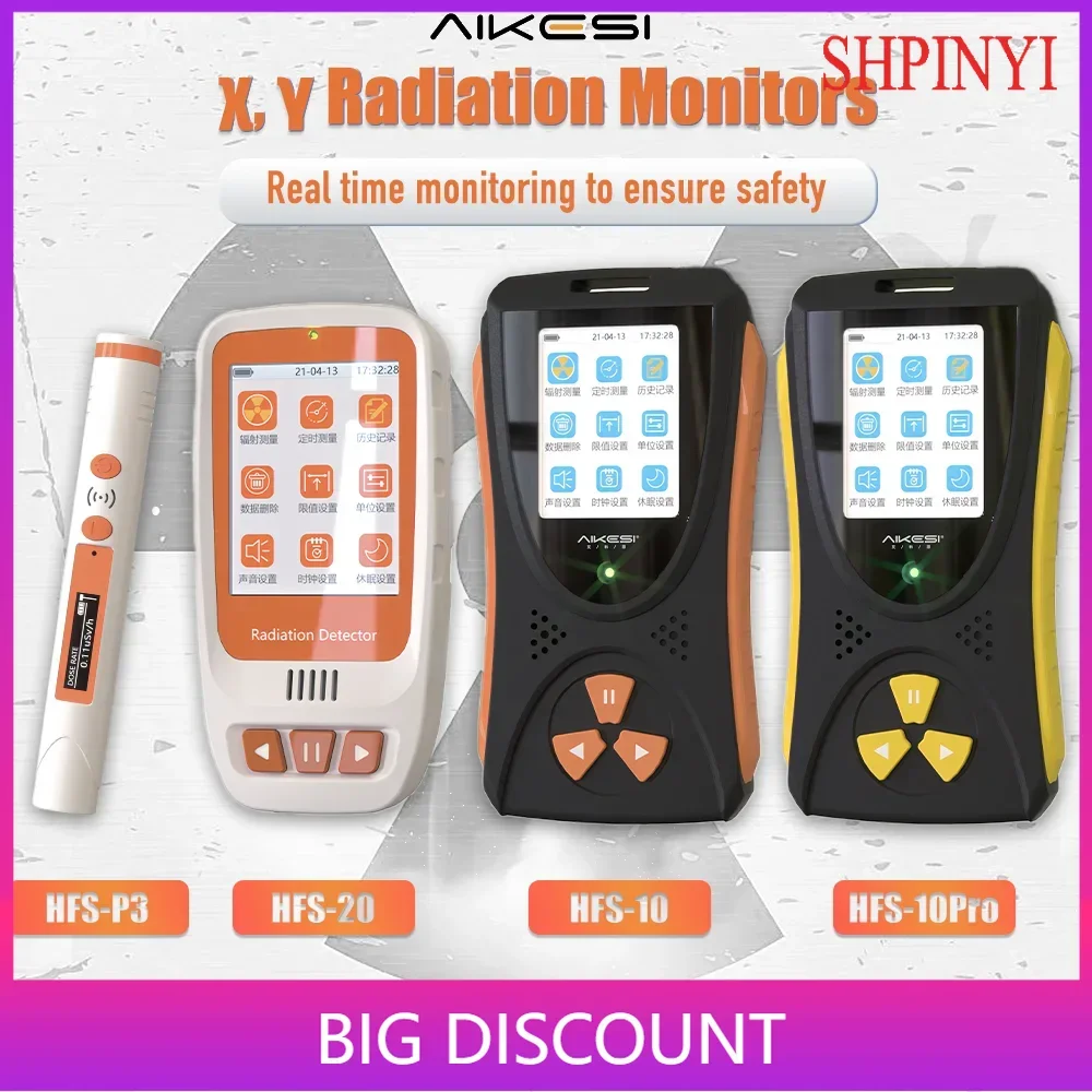 Aikesi-Detector de radiación Nuclear, HFS-10PRO, contador Geiger, Monitor de radiación portátil con pantalla LCD X Beta Gamma Ray