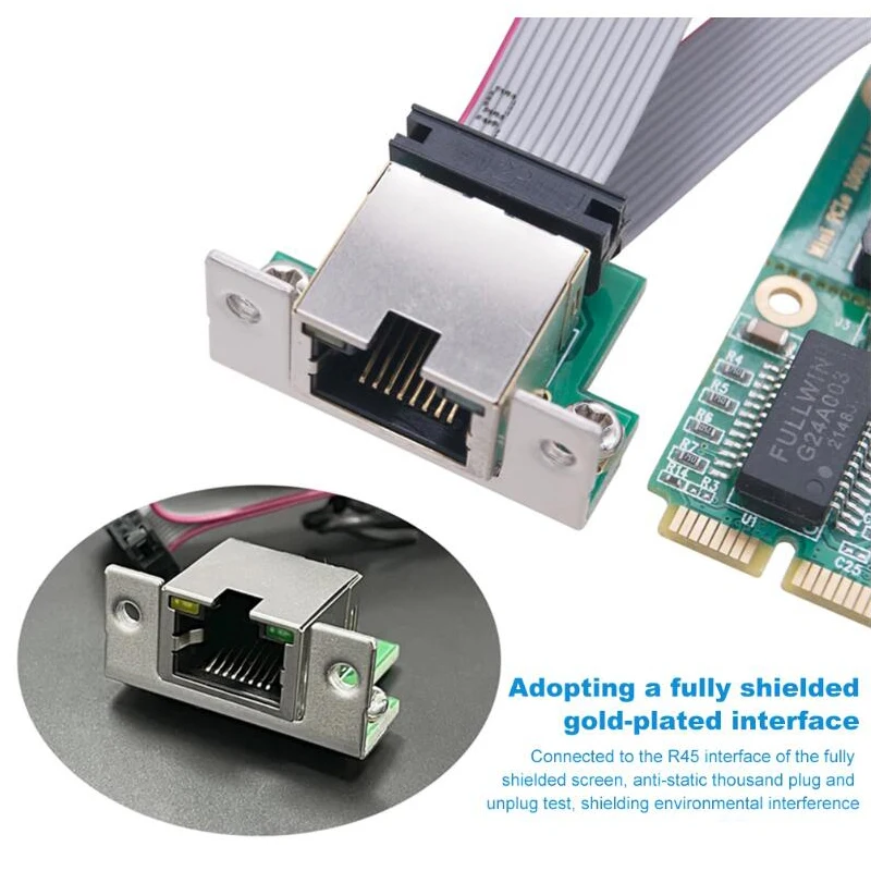 ใหม่ Mini PCI Express อะแดปเตอร์เครือข่าย Mini PCIE to RJ45 พอร์ต COM Gigabit Ethernet 10/100/1000 Mbps RTL8111H/RTL8111F ชิป Lan การ์ด