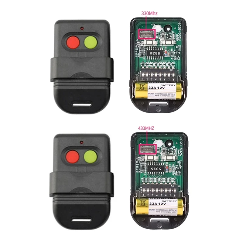 8 Dip Switch 433Mhz Smart Copy Remote Control Fixed Code 2 CH Duplicator For Gate Garage Door Opener Or Alarm System, Durable