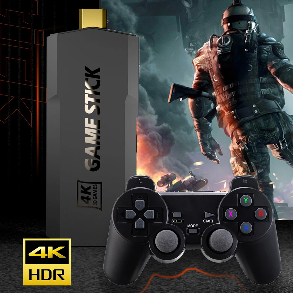 

Игровая консоль GD20 Game Stick X2, 70K игры, Emuelec 905M беспроводной контроллер, 4K HD Ретро игры для PS1 N64