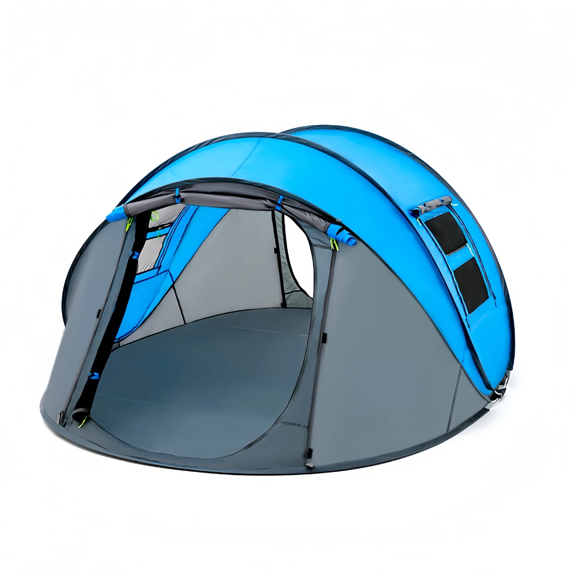 خيمة أوتوماتيكية للتخييم في الهواء الطلق تتسع لـ 3-4 أشخاص في أربعة مواسم سريعة الفتح وخيمة أوتوماتيكية محمولة قابلة للطي للحماية من المطر والشمس