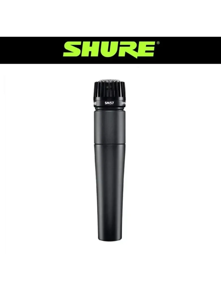Mikrofon instrumentalny Shure SM57, dynamiczny, kardioidalny, do użycia ręcznego, klasyczny, do wokalu, występów scenicznych, gitary, studia, śpiewu. — 2
