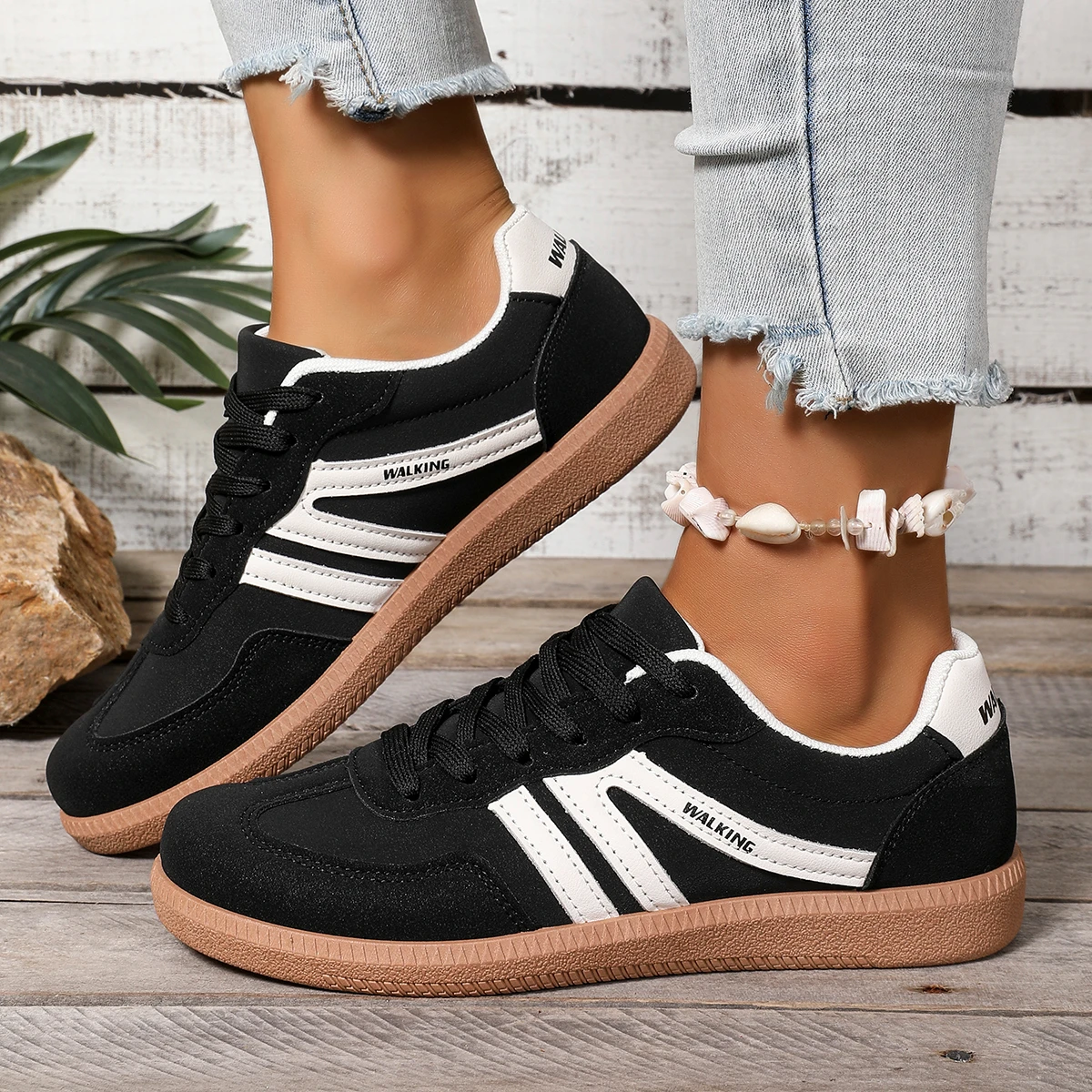 Dexun Scarpe da donna 2025 Nuova primavera Scarpe basse leggere popolari Scarpe da ginnastica casual di nicchia per studenti versatili