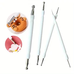 4pcs Fondant Mold Clay Figure Stainless Steel Carving Ball Knife Shaping Tool Fondant Banding Rod Detail Pen