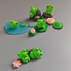 Miniature Aquarium Figures, Fairy Garden Decoration, Summer Frog, Lotus Leaf, Tadpole, Fish Tank, DIY, Cartoon Kits, 11-21 Pcs