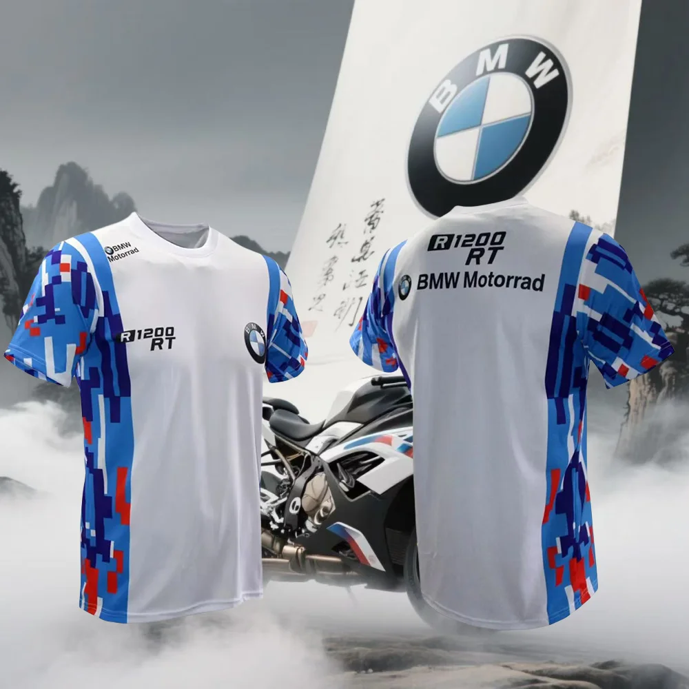 

2025 Summer BMW R1200 RT Motorcycle Men's Quick Dry T-Shirt Cycling Suit Racing Suit New Short Sleeve Casual Breathable Fashion