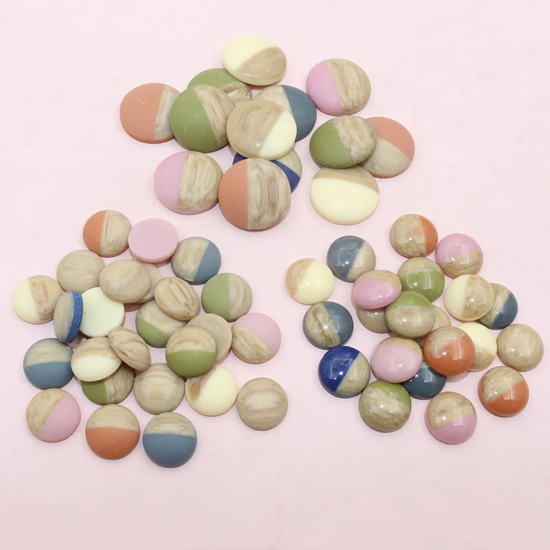 

20/40pcs 12-18mm Wood Grain Frosted/Shiny Resin Cabochons Dome Flat Back DIY Jewelry Making Accessories Findings for Earrings