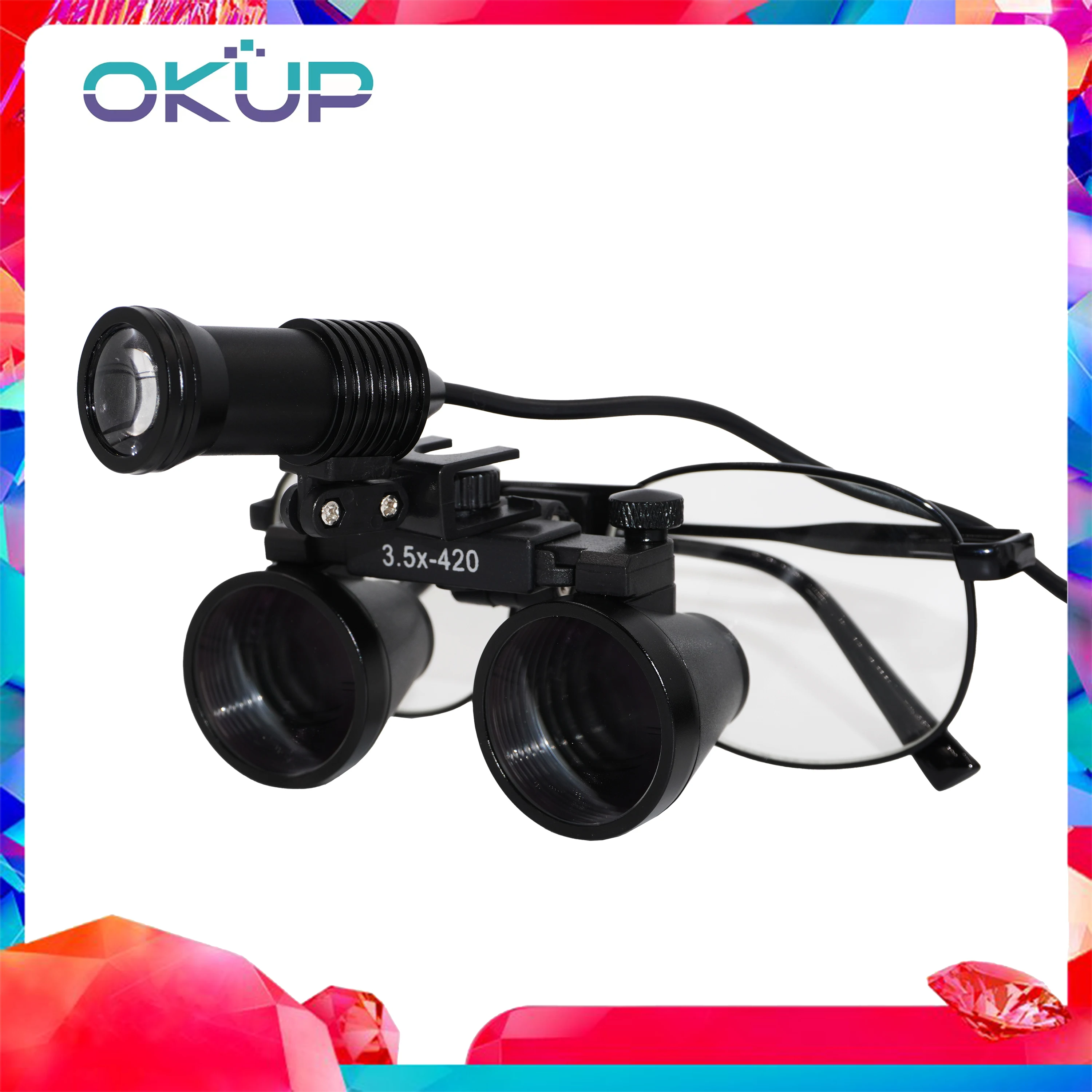 Binoculars 2.5X 3.5X Dental Loupes Metal Frame Dental Magnifying Glasses Headlight Surgical Dentistry Glasses