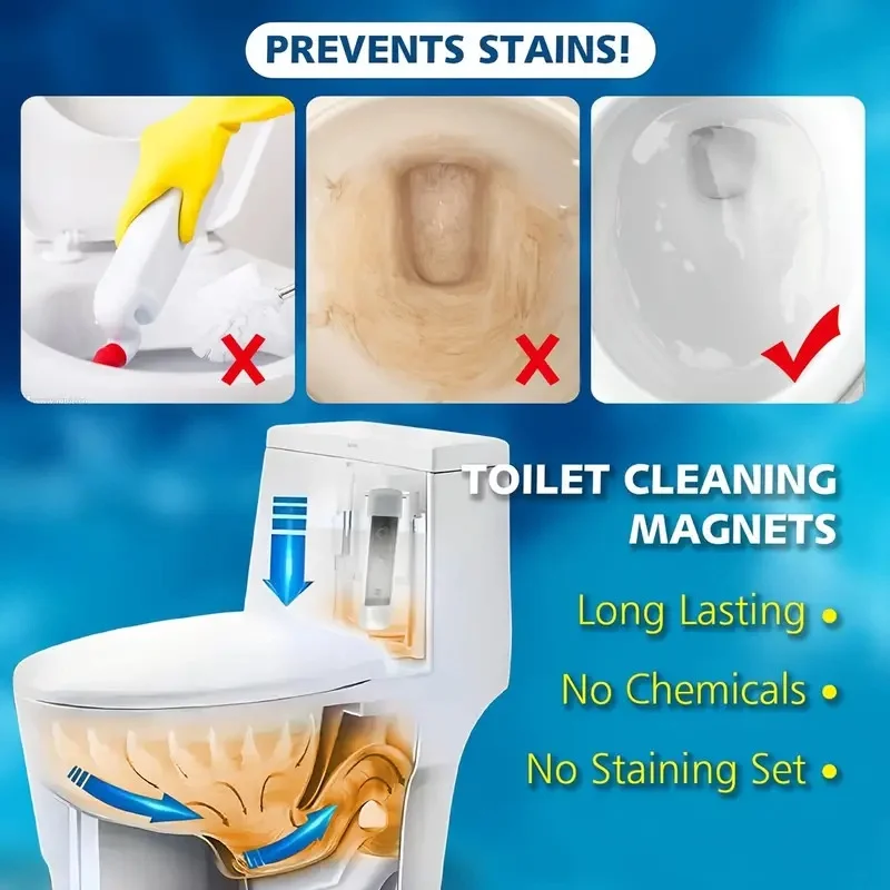 2pcs Magnetic Toilet Bowl Cleaner Toilet Magnets Long-Lasting Magnetic Toilet Cleaning Magnets For Bathroom Supplies #2