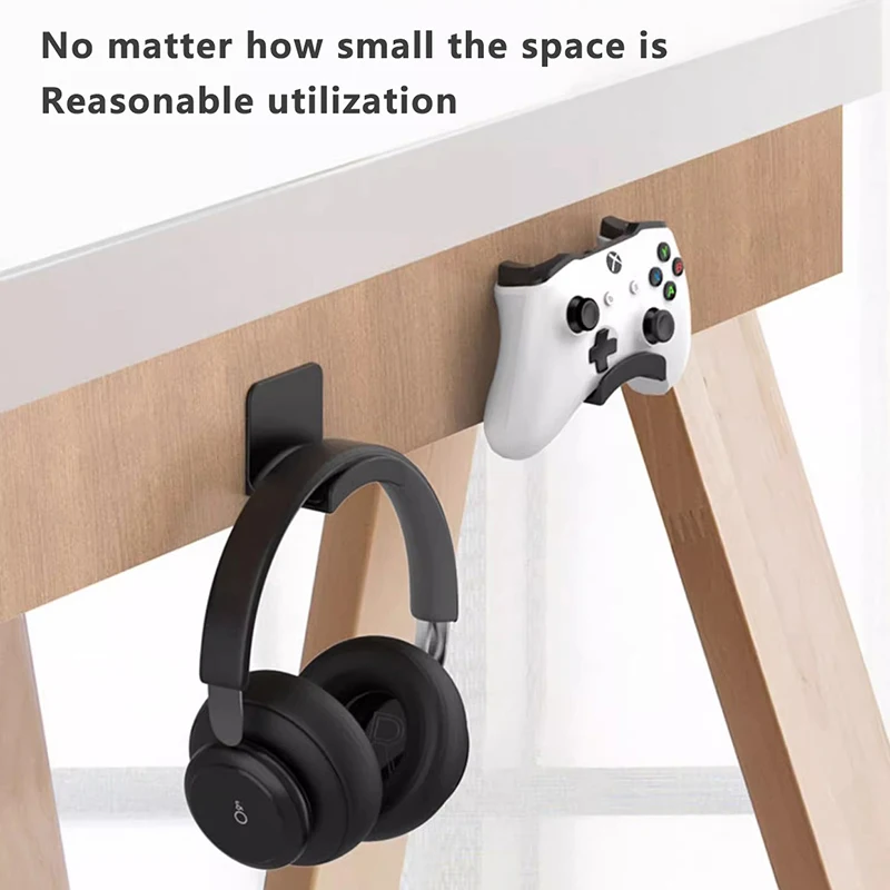 Universal Headphone Stand Gaming Controller Holder Headset Display Rack Under Desk Hanger Hook For Earphone Wall Mount Gaming