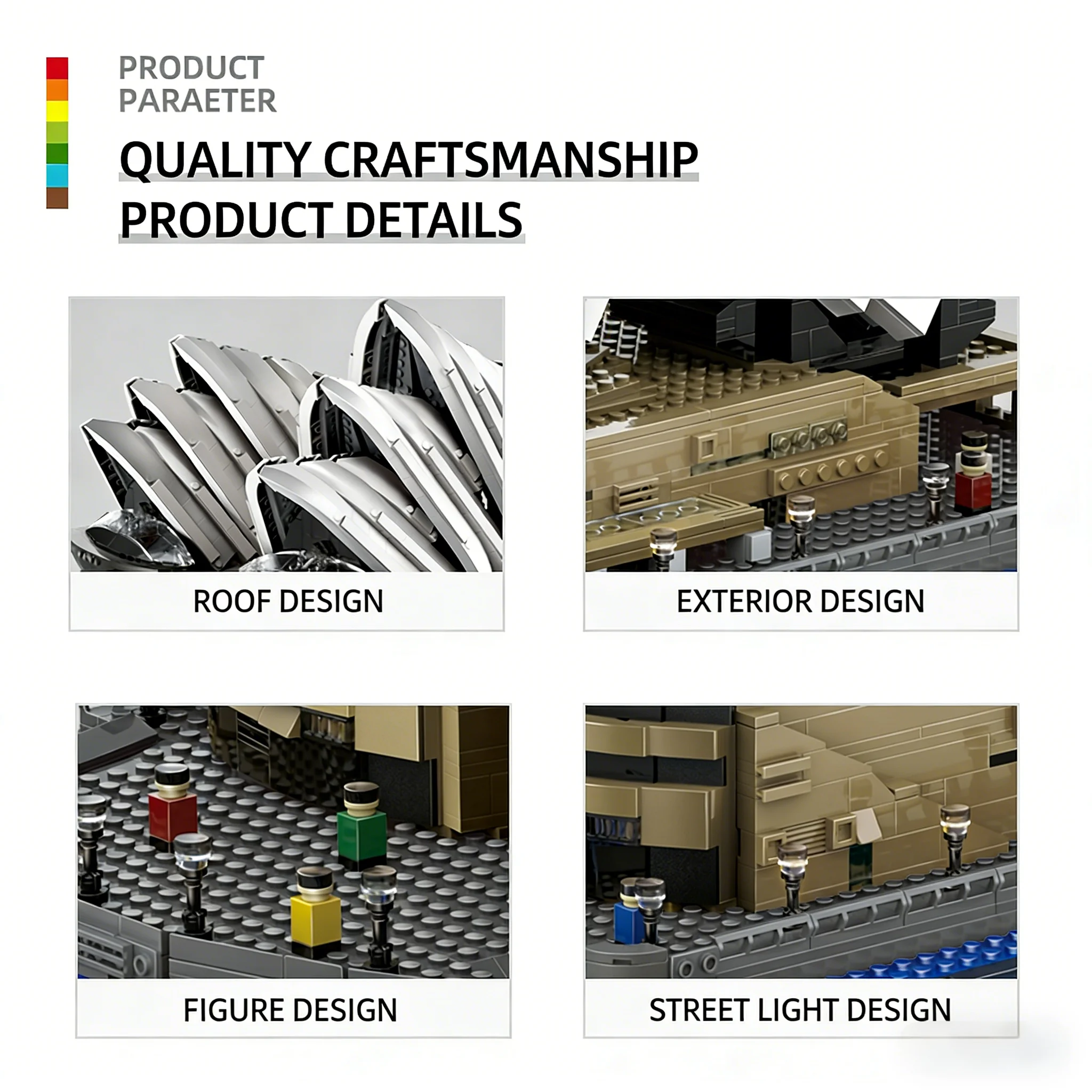 Ensemble de blocs de construction des icônes du monde : maison de l'opéra de Sydney et Merlion, kit de modèle d'architecture détaillée, cadeau pour les collectionneurs adultes