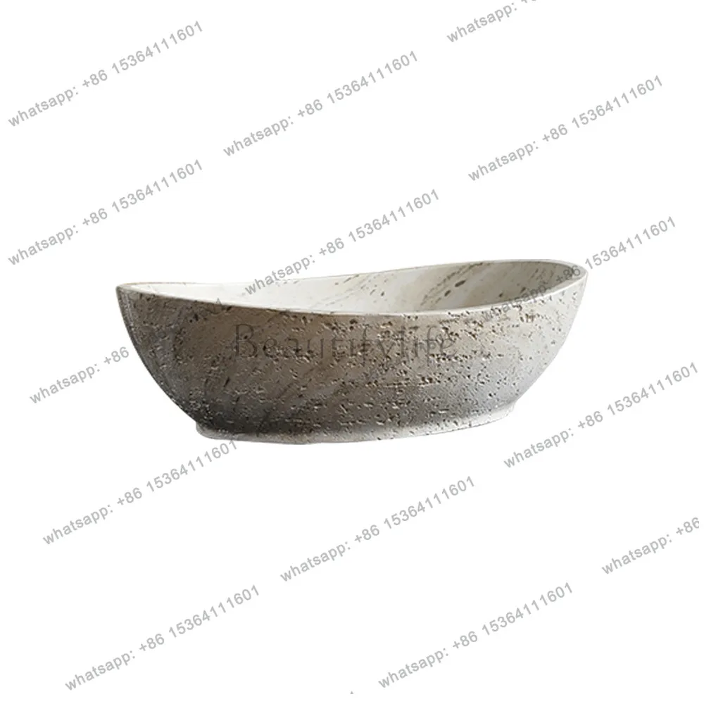 Artificial stone platform washbasin B & B retro style art hotel bathroom oval washbasin