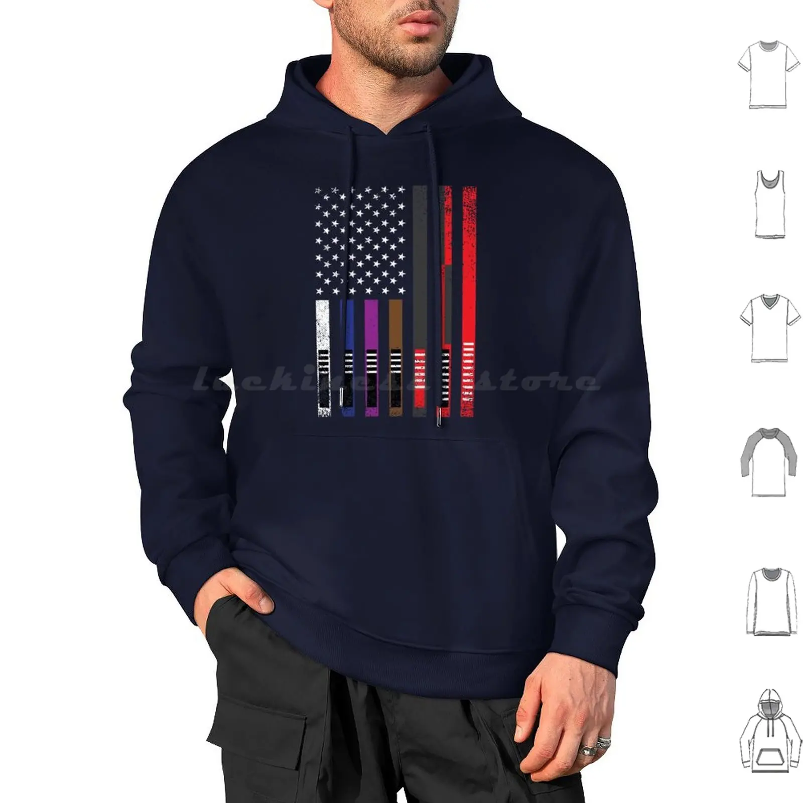 Jiu Jitsu Belt Rank Us Flag-Bjj &Amp ; Grappling Gift Classic Hoodie cotton Long Sleeve Jiu Jitsu Belt Rank Us Flag Bjj Amp