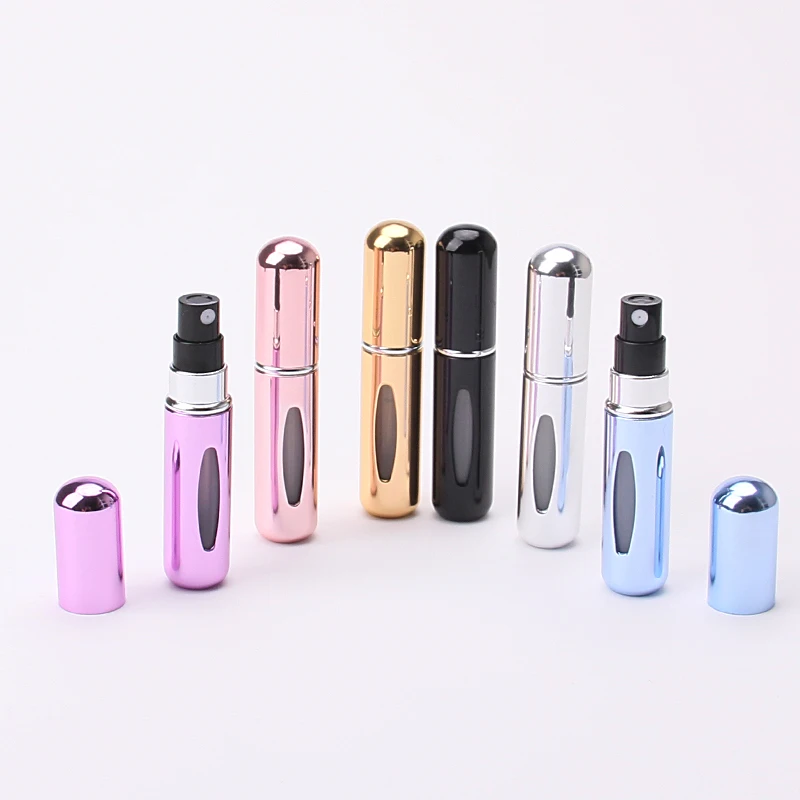 5Pcs Mini Easy Fill Refillable Travel Perfume Atomizer Pump Spray Pocket Bottle 0.169oz