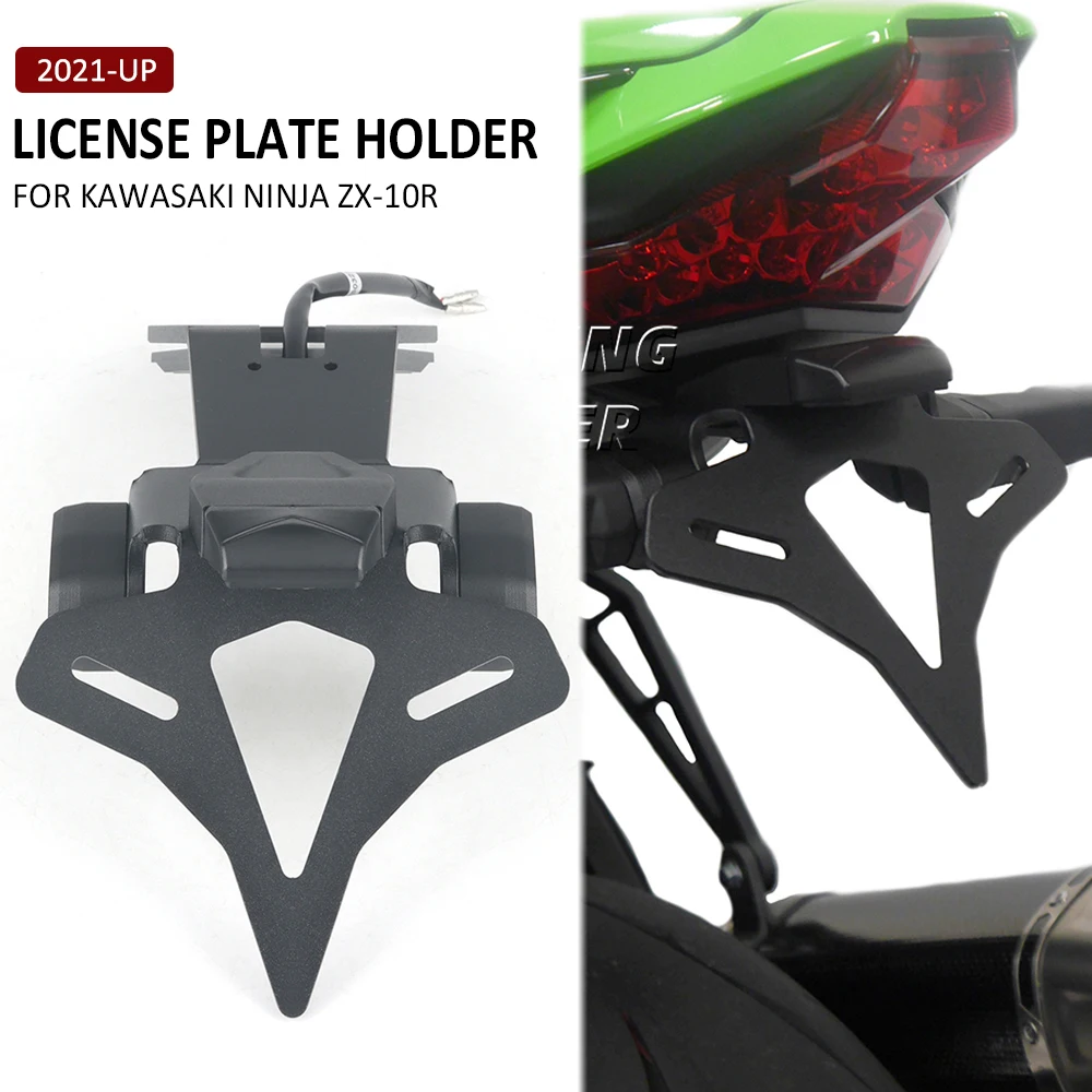 

Motorcycle Rear Short Tail Stock Tidy License Plate Holder Tailstock Bracket Kit For Kawasaki Ninja ZX-10R ZX10R ZX 10R 2021-UP