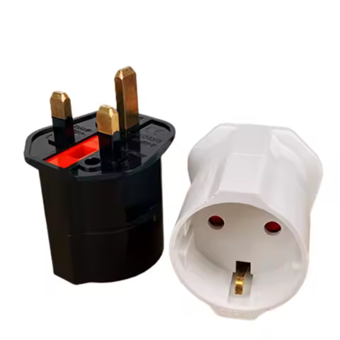 1PCS European 2 Pin to UK 3 Pin Plug Adaptor Euro EU Travel Mains Adapter