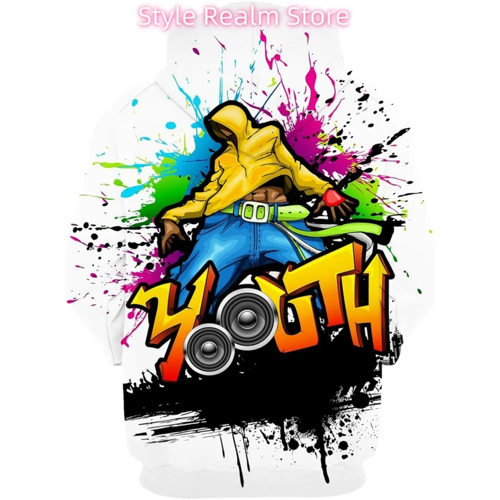 الرجال 3D المطبوعة الجدة هوديي الهيب هوب هوديس الشارع الكتابة على الجدران البلوز جيوب عارضة السترة