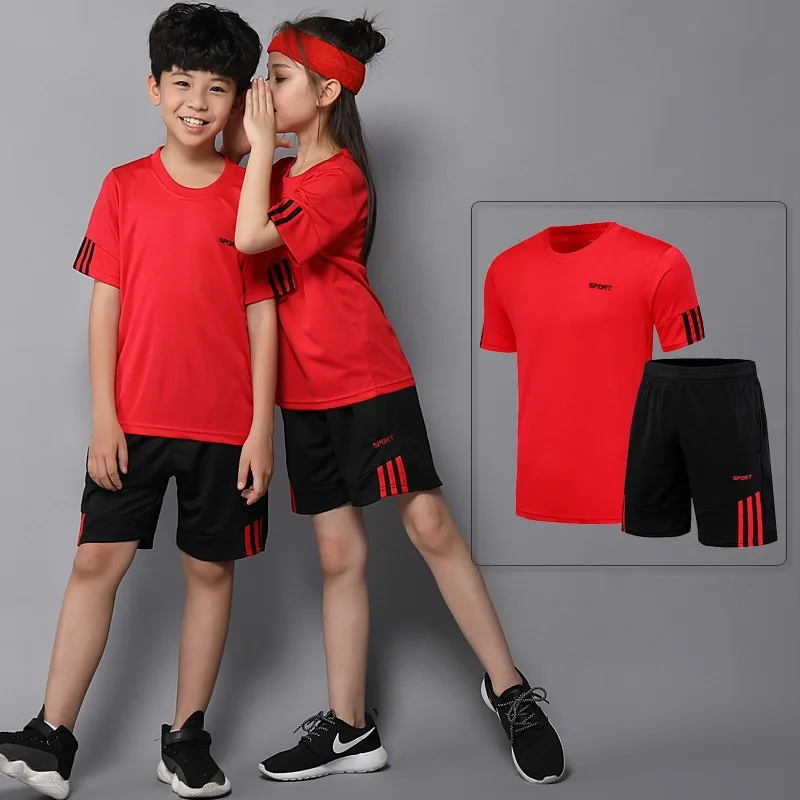 Summer Children Boy Clothes Kid Girls Sport Badminton Short Sleeve T-shirts And Shorts 2pcs Set Teenage Top Bottom Tracksuits