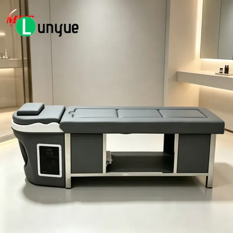 Water Circulation Shampoo Bed Stainless Steel Frame Hair Treatment Massage Chair for Spa Head Wash Station Durable
