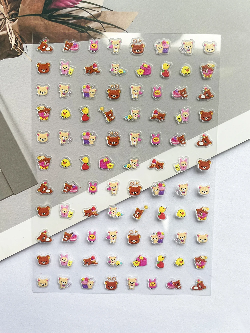 1pcs Pvc Mini Kawaii Chick Rilakkuma Stickers Nail Art Waterproof Scrapbook Car Helmet Handbook Skateboard Cute Stickers Gifts